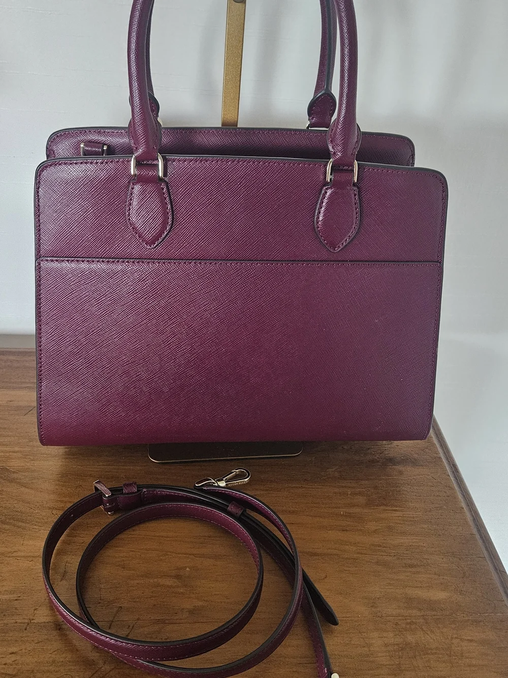 kate spade berry leather satchel with detachable strap